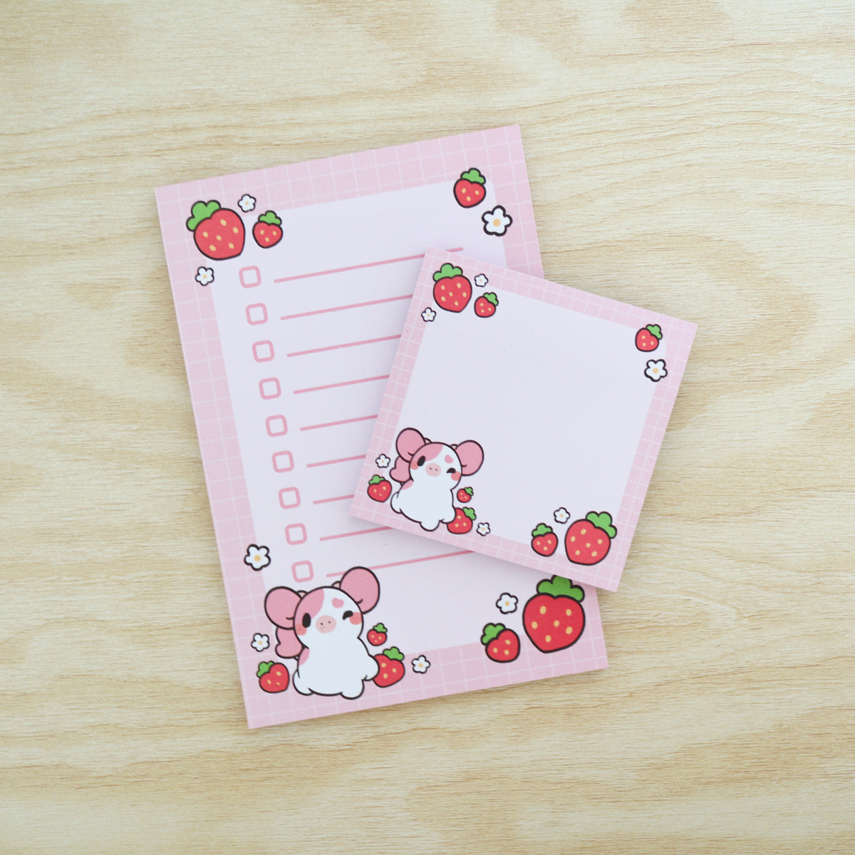 Peach Pink Cow Sticky Note & Notepad Bundle – Fuwuffle